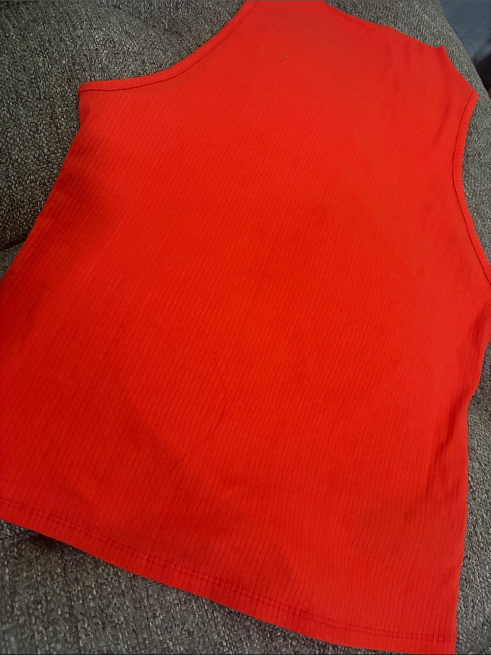 Anthropologies Ribbed Tank Top - Women's 17” p2p 23” length orange red